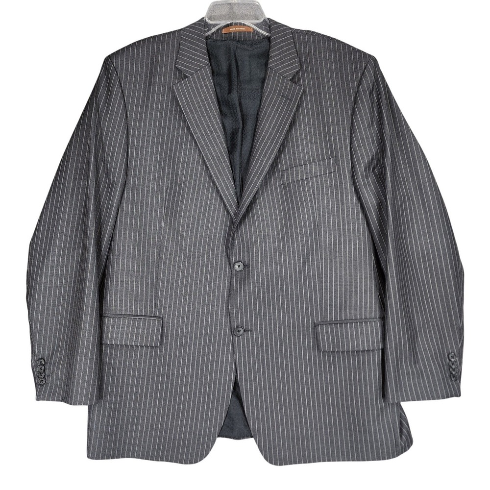 MICHAEL Michael Kors Blazer‎ 46R Men Gray Striped Virgin Wool Sport Coat Canada